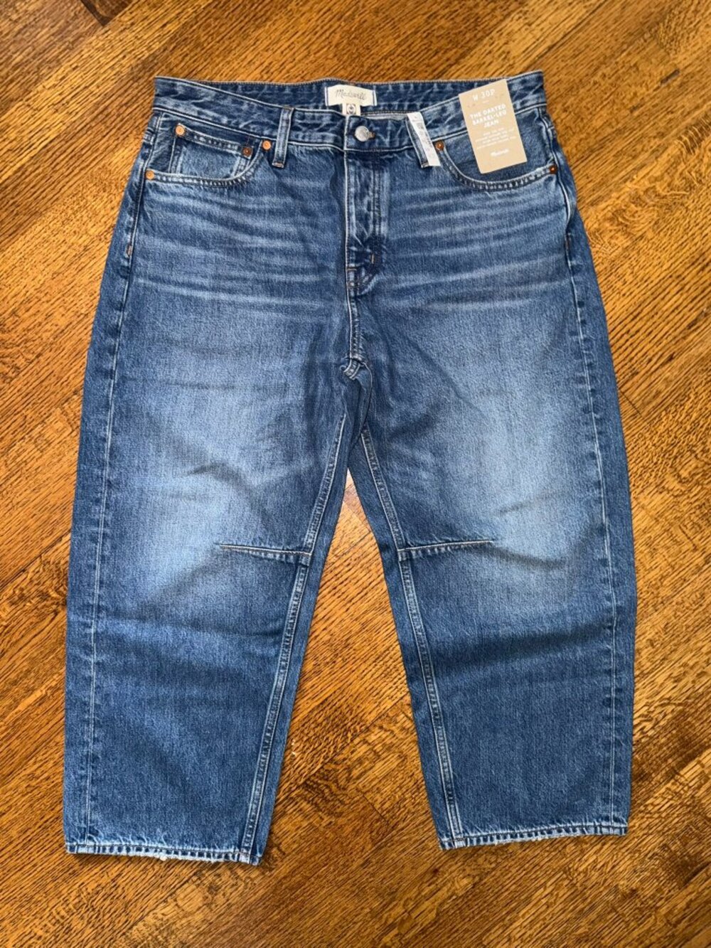 NWT Madewell Darted Barrel Leg Jeans